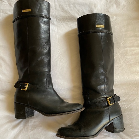 Black Leather Coach Boots. - Picture 1 of 4